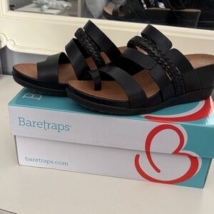 BareTraps Women's Black Wedge Sandals